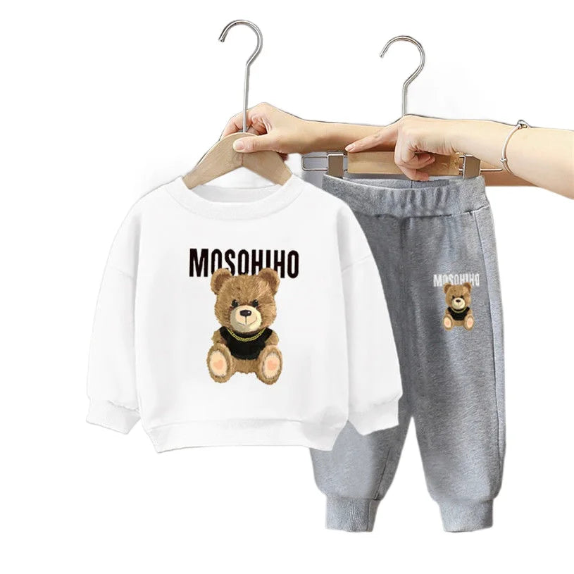 Cartoon Bear T-Shirt & Shorts Set for Kids