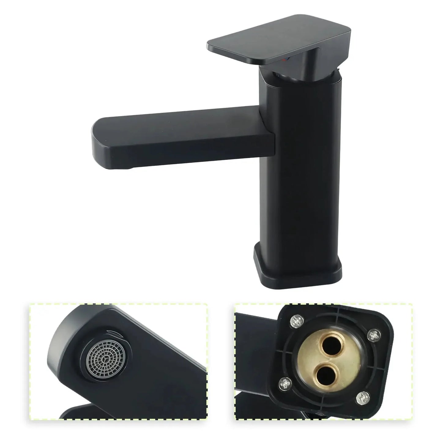 Black Square Mixer Tap for Modern Bathroom