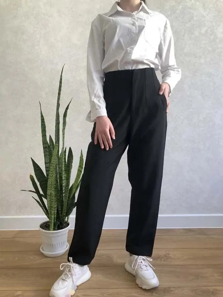 High Waist Pencil Pants with Seam Detail