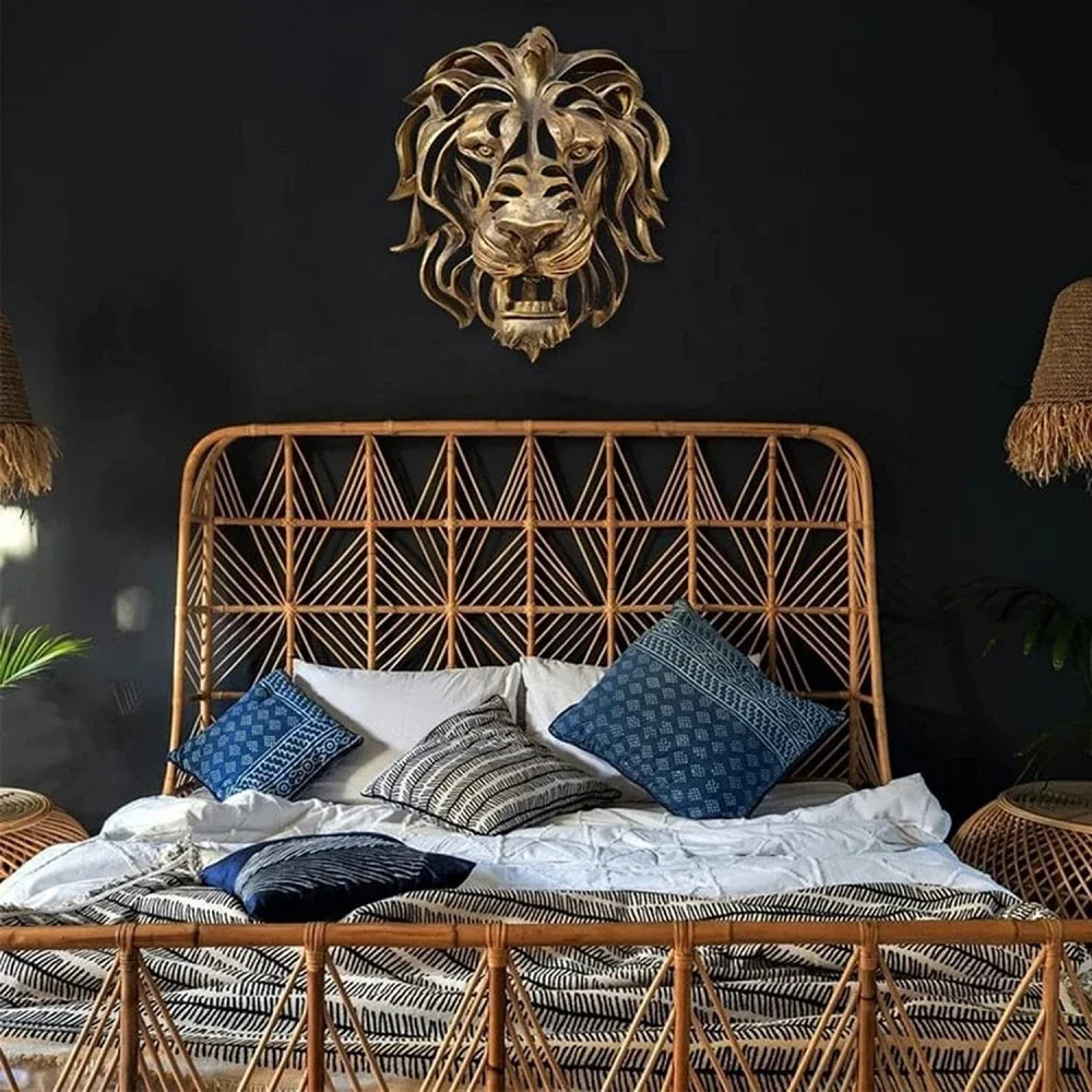 Luxury Lion Head Wall Sculpture: Rare Find