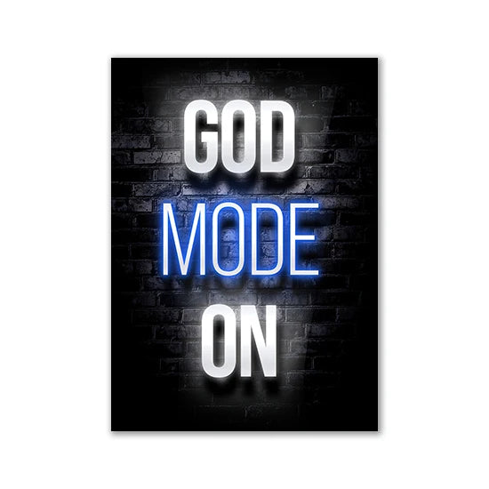 Motivational Neon Effect Canvas Wall Posters