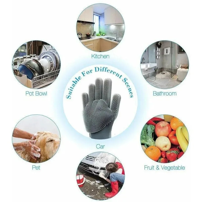 Silicone Rubber Dishwashing Kitchen Gloves