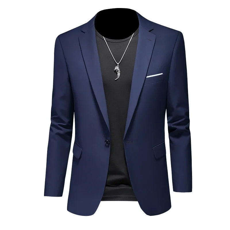 Men's Regular Length Single Button knit Blazers