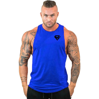 Men's Clothing Bodybuilding and Fitness Stringer Singlets Tank Top Vest Sleeveless Sweatshirt Workout Shirt Undershirt Gym Gyms