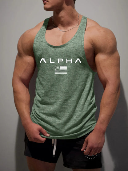 Men's Bodybuilding Sport Loose Crossbar Quick Dry Work Tank Top