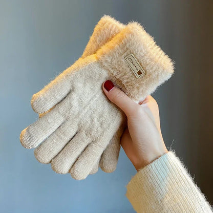 Gants tricotés en laine polaire pour écran tactile