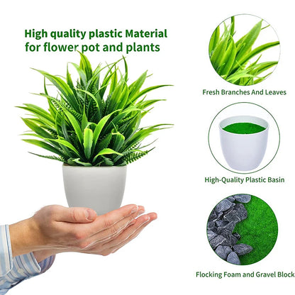 Artificial Plant with Plastic Pot for Home and Office Decor