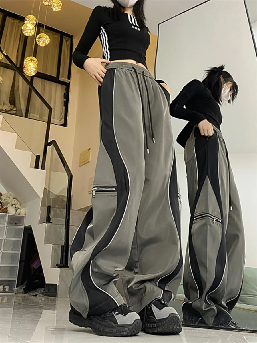 Y2K Chic Wide-Leg Drawstring Pants for Women