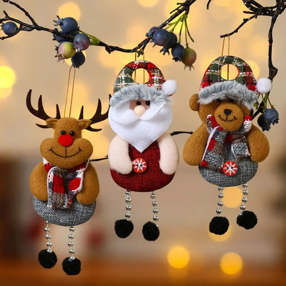 4pcs Christmas Tree Cloth Pendants for Elderly Gifts