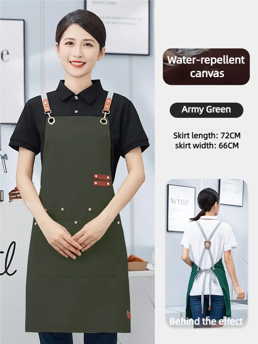 Unisex Embroidered Water Proof Canvas Apron