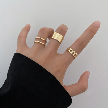 The Tide Cool Ring Set Damenring - Cold Wind Hip Hop Zeigefingerring 
