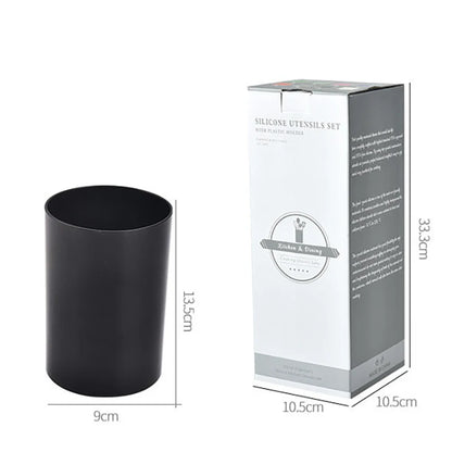 Ensemble d'ustensiles de cuisine en silicone de 12 pièces avec poignées en bois