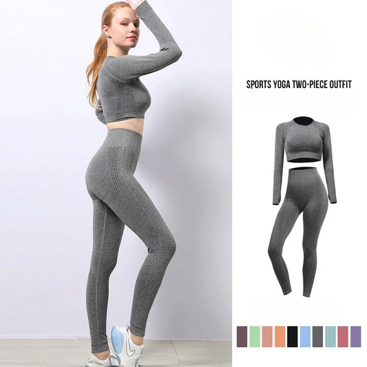 Nahtlose Fitness- und Yoga-Leggings mit hohem Bund