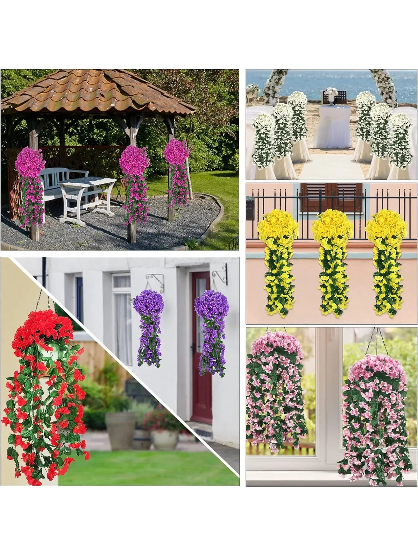 Artificial Violet Ivy Hanging Flowers for Outdoor and Home Decor