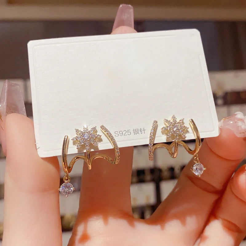 Luxury Claw Ear Rake Zircon Earrings for Women