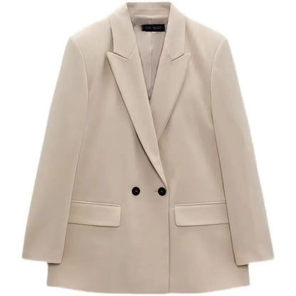 Blazer croisé à manches longues et revers pour femme