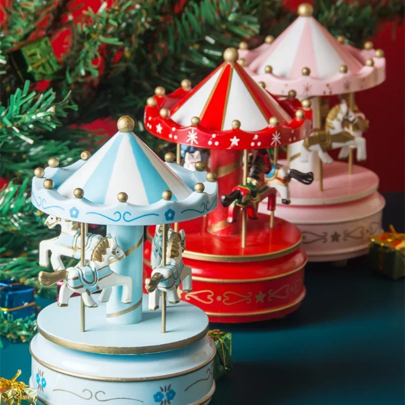 Boîte à musique carrousel, ornements de noël pour décor d'enfants