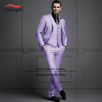 Costume élégant gris foncé pour homme, trois pièces, smoking de mariage, coupe slim, veste, pantalon, gilet, costume de fête formel pour homme