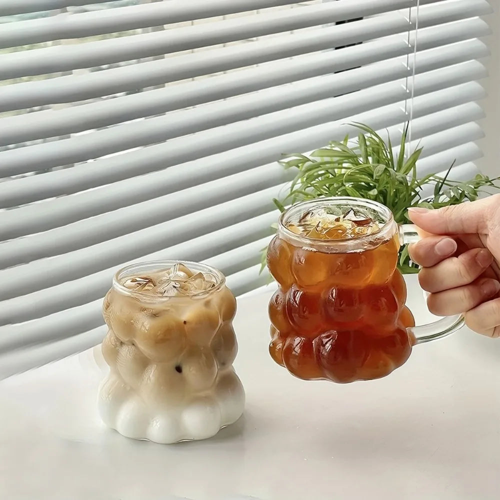 Tasse à café en verre raisins de 350 ml – élégante et fonctionnelle.