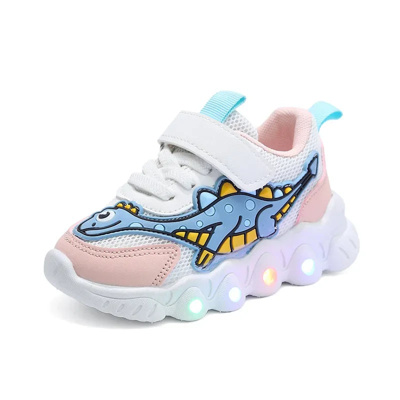 Cartoon LED Tennis Shoes for Kids - Breathable & Illuminated