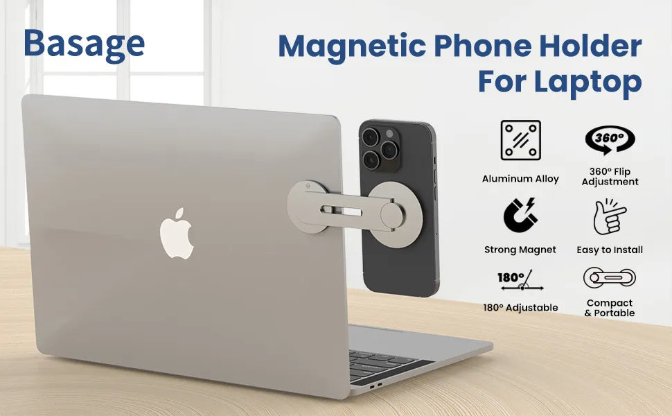 Magnetische iPhone-Laptop-Halterung mit Drehfunktion