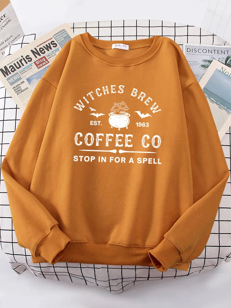 Witches Brew Coffee Letter Print Damen Sweatshirt