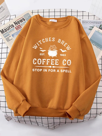 Witches Brew Coffee Letter Print Women's Sweatshirt