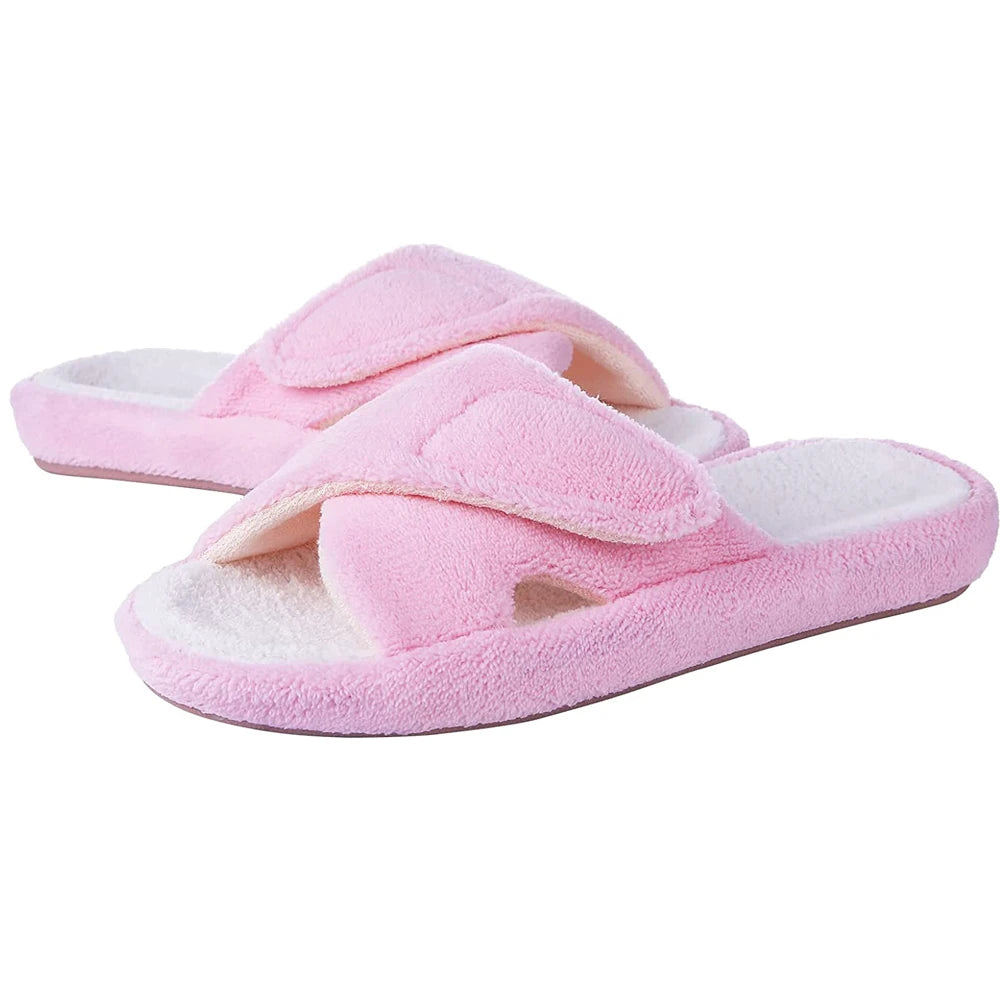 Comwarm Adjustable Fuzzy Slippers for Women