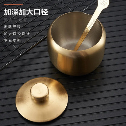 Stainless Steel Seasoning Jar & Lid Spoon