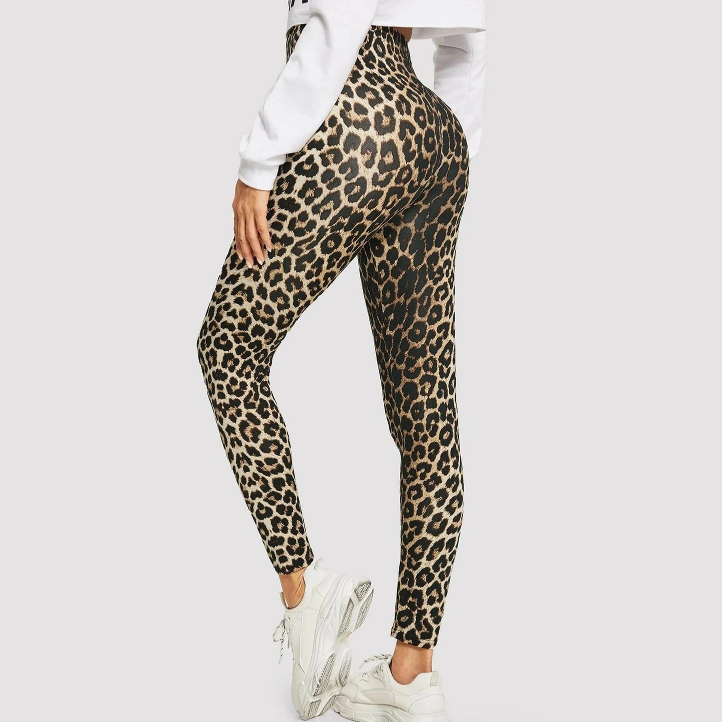 Leggings mit überkreuzter Taille und Leopardenmuster in Farbverlauf