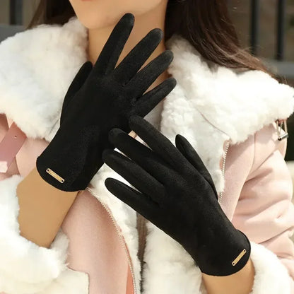 Gants d'hiver en daim pour écran tactile - Rembourrés