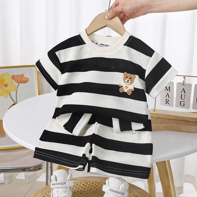 Summer Striped T-shirt & Shorts Babies Set