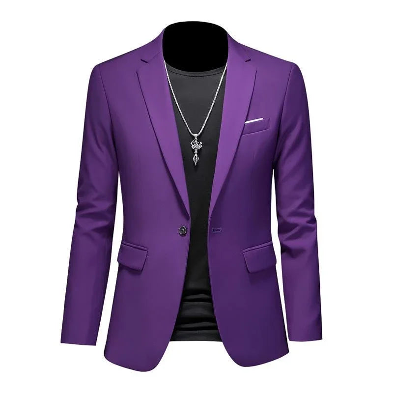 Men's Regular Length Single Button knit Blazers