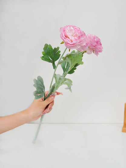 Simulation Flocking 3-Head Peonies Flower Branch