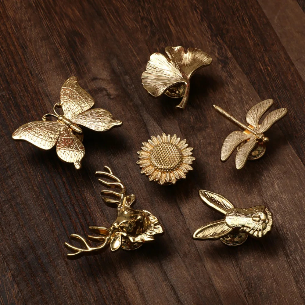 Gold Dresser Drawer Knob Handles