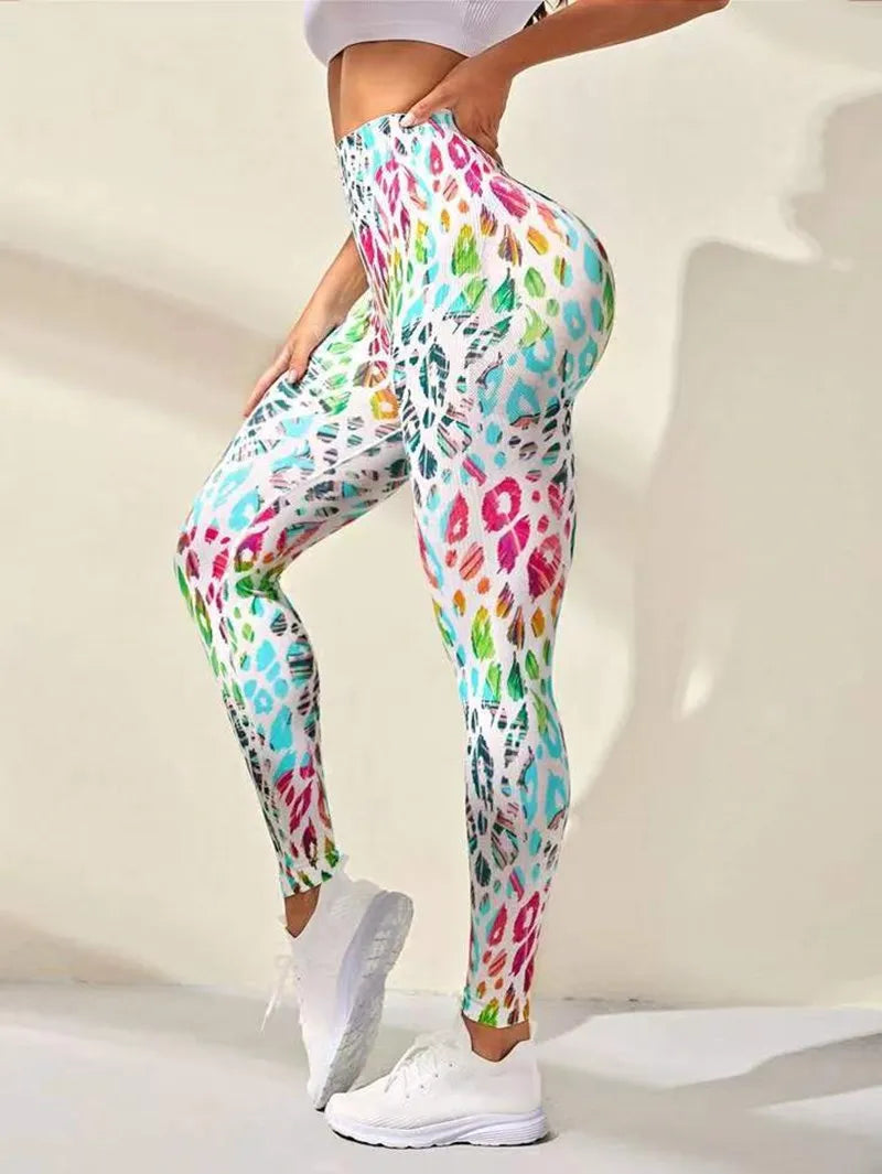 Legging de sport tie-dye imprimé 3D 