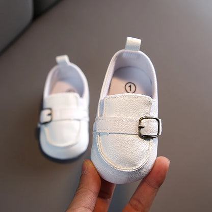 Newborn Baby Boys Leather Non-Slip Soft-Sole Infant Shoes