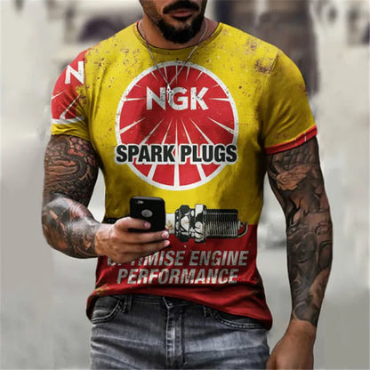 Retro Motorcycle Racing 3D Print Tee