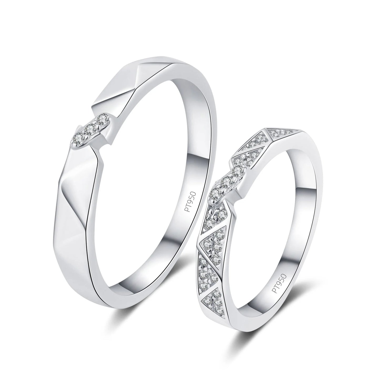 Simple and Elegant Moissanite Platinum Wedding Rings