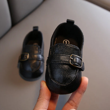 Newborn Baby Boys Leather Non-Slip Soft-Sole Infant Shoes