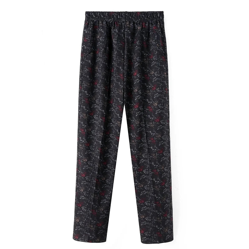 Women's Straight Oversize High Waisted Printed Pants