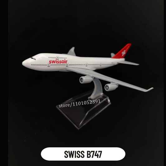 Réplique d'aviation en métal, jouet Swissair, avion Boeing Airbus