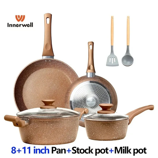 Innerwell Nonstick Cookware Set with Glass Lid