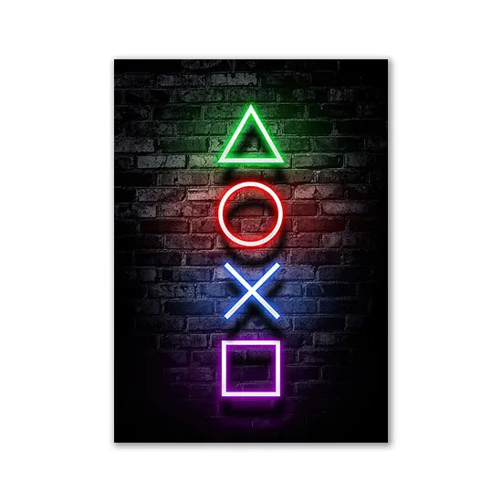 Motivational Neon Effect Canvas Wall Posters