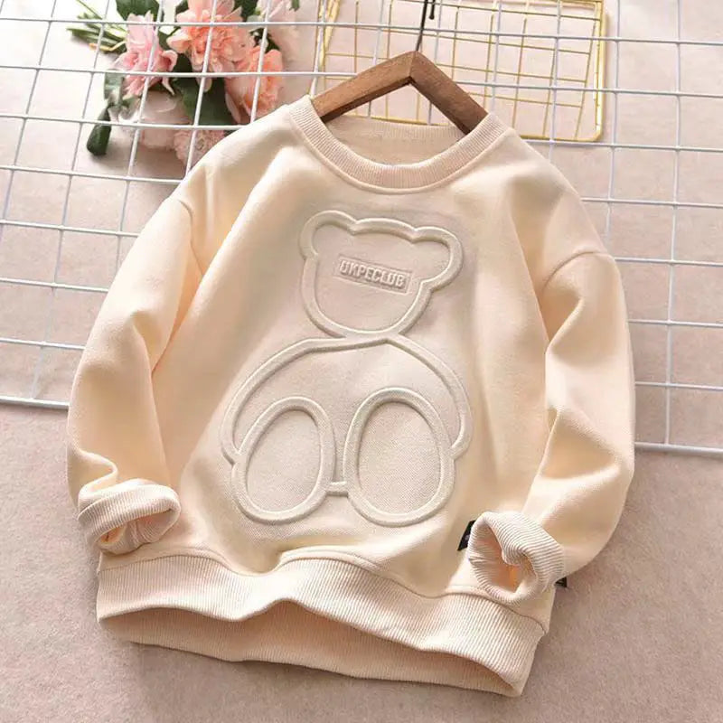 Long Sleeve O-neck Cute Tops for Girls Boys