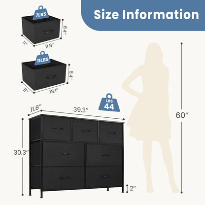 Schlafzimmer 7 Stoffschubladen Organizer Lagerung - Schrank Kommode Kleidung Wohnzimmer Vitrine von Möbeln