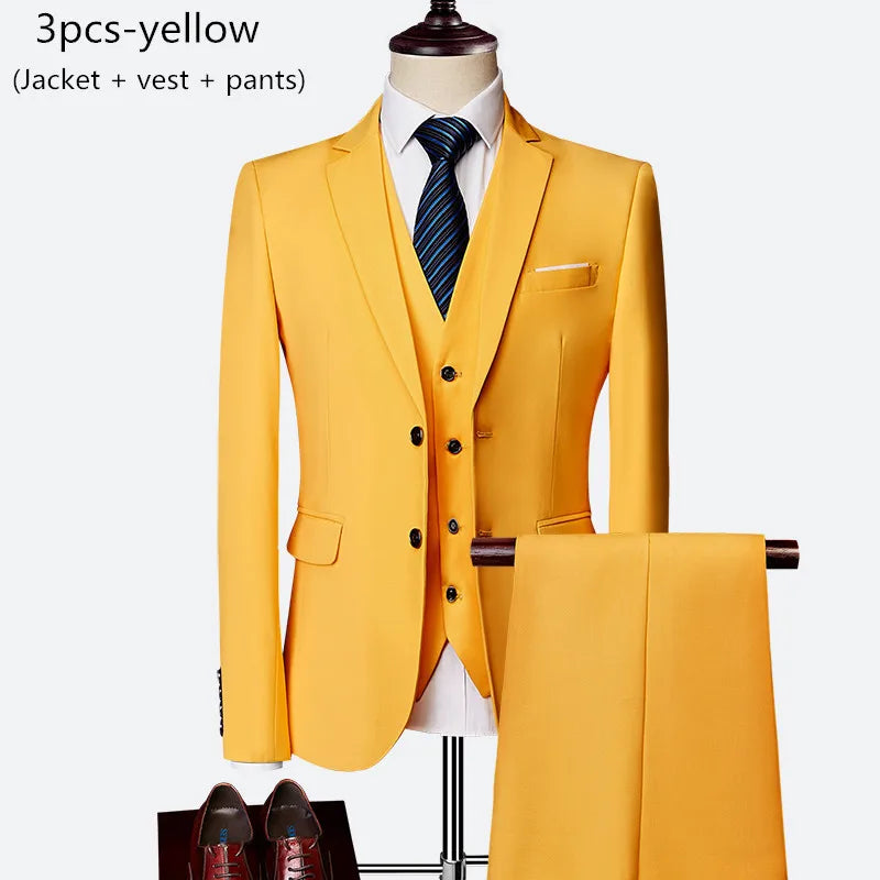 Men's 3-Piece Slim Fit Wedding Suit