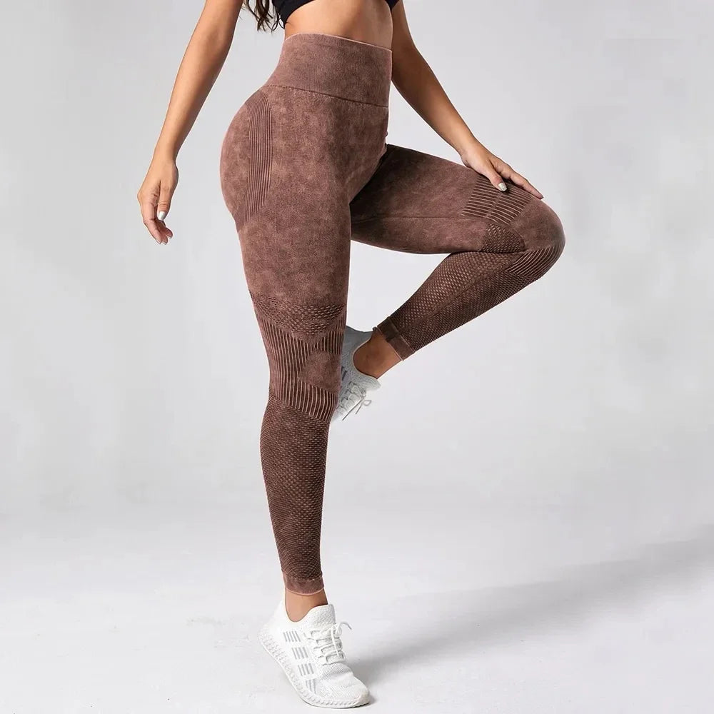 Nahtlose Leggings mit hoher Taille und verbesserter Fitness-Silhouette