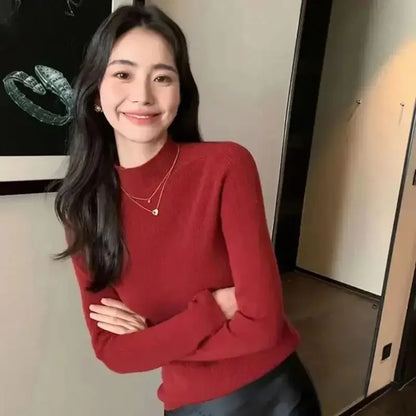 Women's Slim Fit Autumn Winter High Collar Sweater