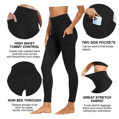 Pantalon de yoga taille haute avec poches grande taille